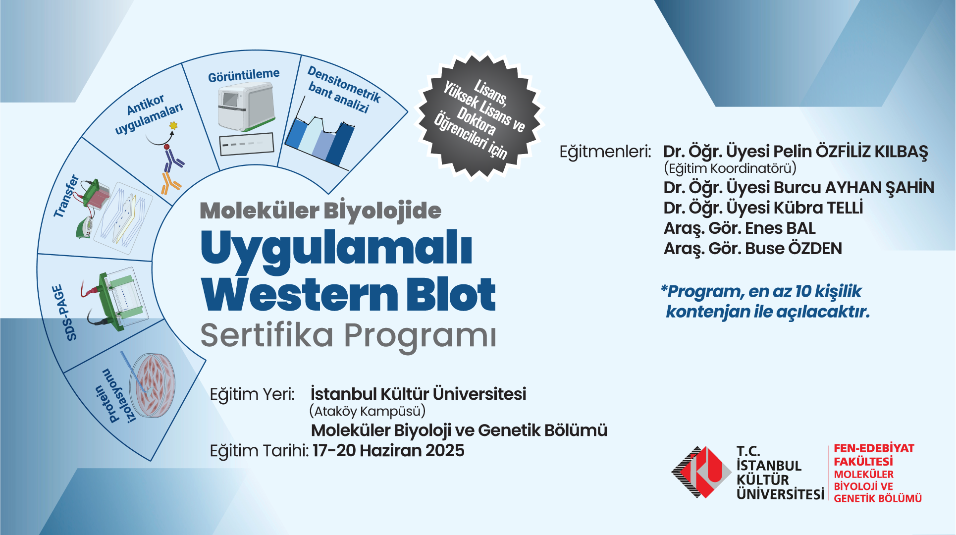 Moleküler Biyolojide Uygulamalı Western Blot Sertifika Programı Kayıtları Başladı